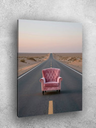 Постер на холсте &amp;quot;Кресло на пустынной дороге&amp;quot; 