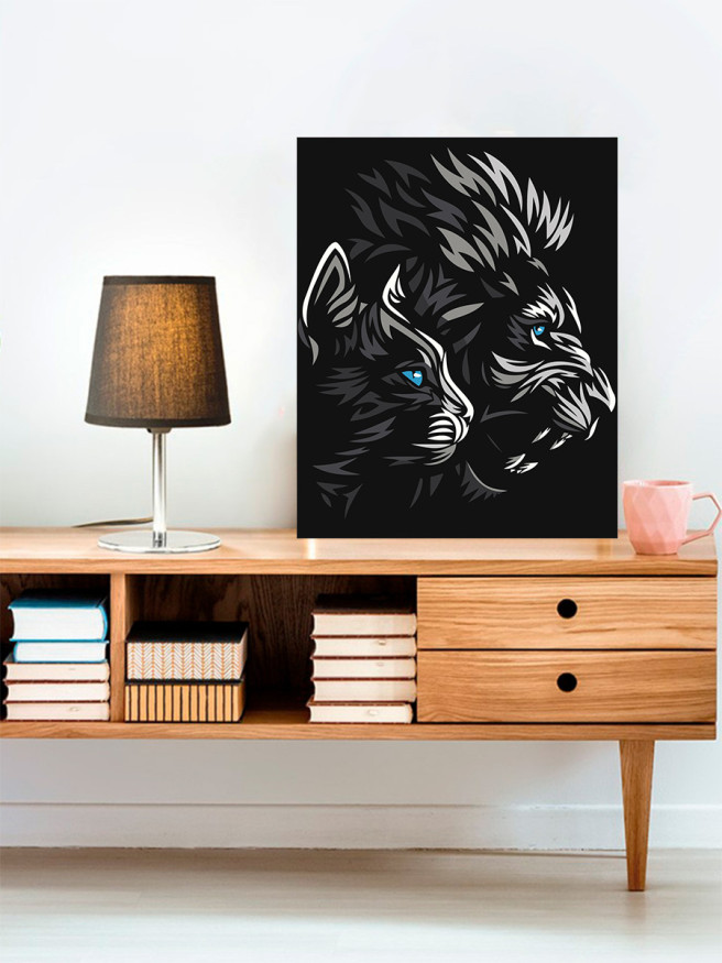 Raqamlar bo&amp;#039;yicha rasm &amp;quot;Mushuk bilan sher&amp;quot;