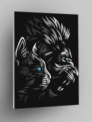 Raqamlar bo'yicha rasm "Mushuk bilan sher"