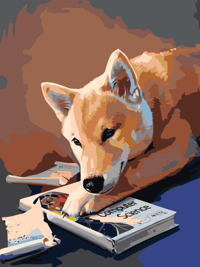 Картина по номерам &amp;quot;Собака читает книгу&amp;quot;