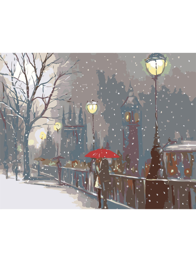 Raqamlar bo&amp;#039;yicha rasm &amp;quot;Qor yog&amp;#039;ishi&amp;quot;