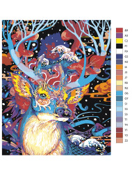 Raqamlar bo'yicha rasm "Sehrli kiyik"