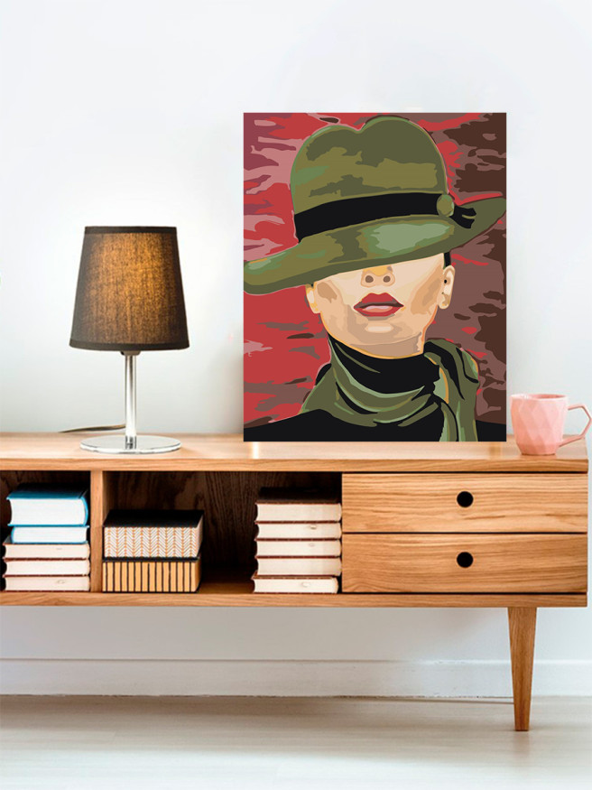 Raqamlar bo&amp;#039;yicha rasm &amp;quot;Shlyapa kiygan qiz&amp;quot;