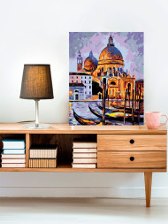 Raqamlar bo'yicha rasm "Daryo bo'yidagi qayiqlar"