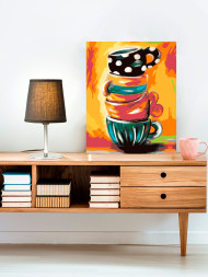 Картина по номерам &amp;quot;Цветные чашки&amp;quot;