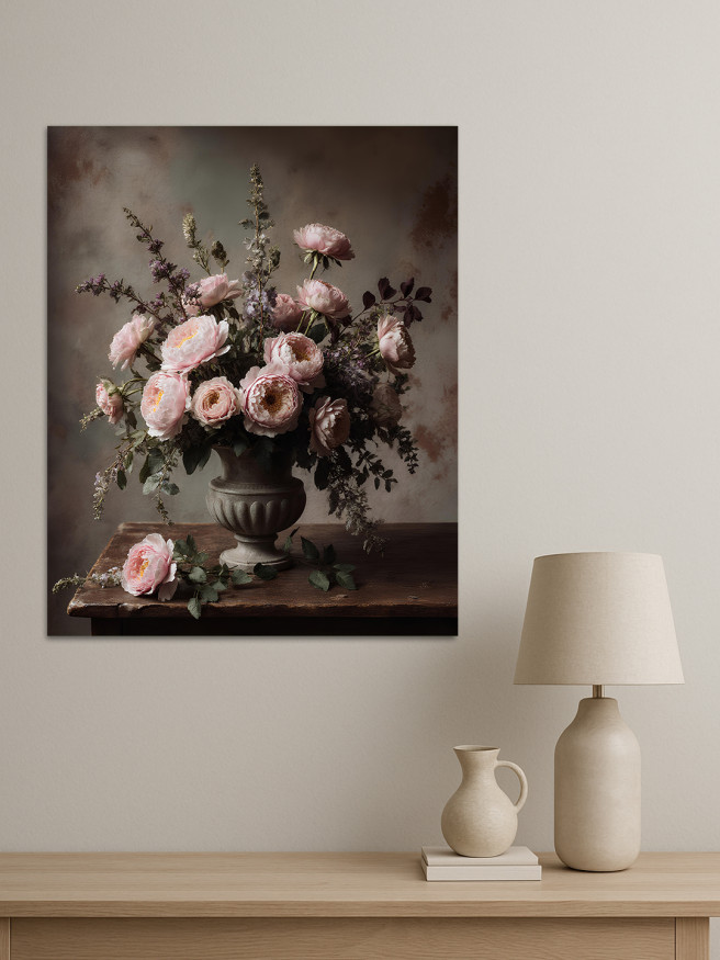 Постер на холсте &amp;quot;Букет пионов в вазе&amp;quot;