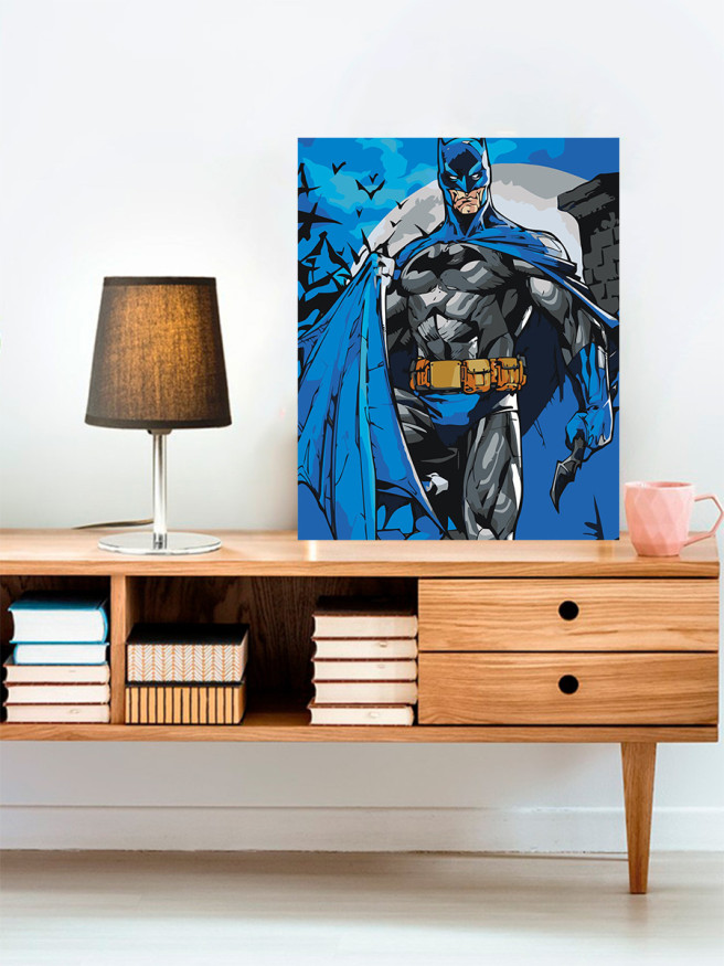 Флуоресцентная картина по номерам &amp;quot;Бэтмен в ночи&amp;quot;