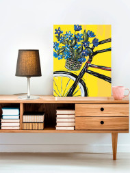 Raqamlar bo'yicha rasm "Gullar bilan velosiped"