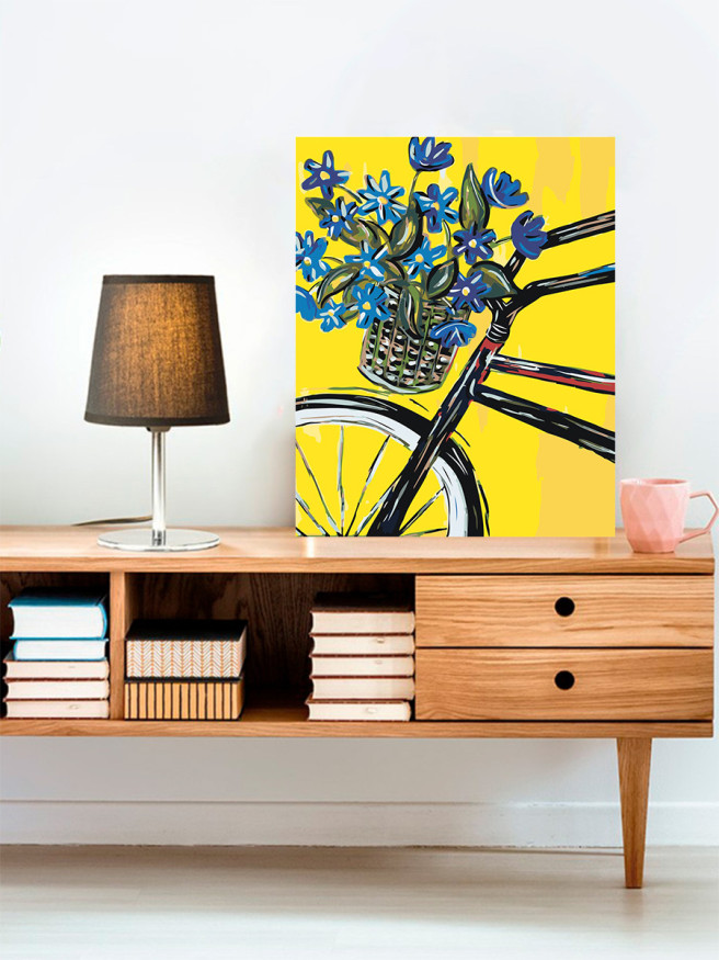 Картина по номерам &amp;quot;Велосипед с цветами&amp;quot;