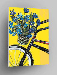 Raqamlar bo'yicha rasm "Gullar bilan velosiped"