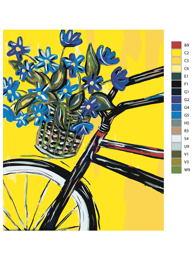 Картина по номерам &amp;quot;Велосипед с цветами&amp;quot;