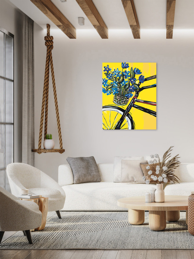 Картина по номерам &amp;quot;Велосипед с цветами&amp;quot;