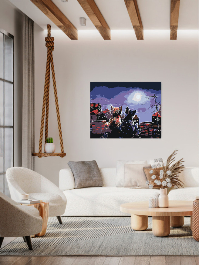 Картина по номерам &amp;quot;Пара котиков&amp;quot;