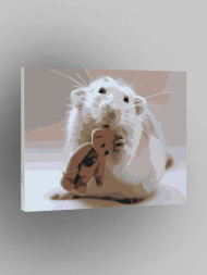 Raqamlar bo'yicha rasm "Ayiqcha bilan sichqoncha"