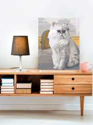 Raqamlar bo&#039;yicha rasm &quot;Oq mushuk&quot;