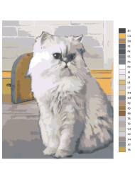 Raqamlar bo&#039;yicha rasm &quot;Oq mushuk&quot;