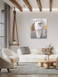 Raqamlar bo&#039;yicha rasm &quot;Oq mushuk&quot;