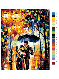 Картина по номерам &amp;quot;Пара под зонтом&amp;quot;