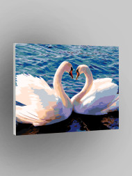 Raqamlar bo'yicha rasm "Oqqushlar"