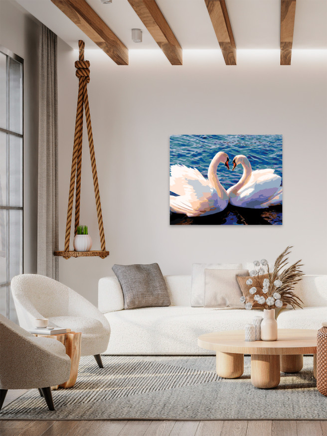 Raqamlar bo&amp;#039;yicha rasm &amp;quot;Oqqushlar&amp;quot;