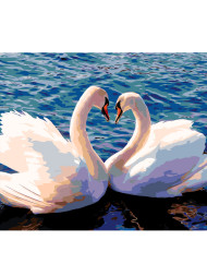 Raqamlar bo'yicha rasm "Oqqushlar"