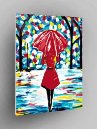Картина по номерам &amp;quot;Девушка с красным зонтом&amp;quot;