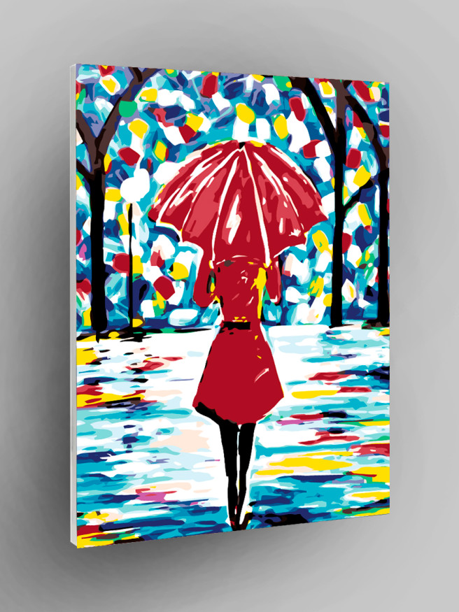Картина по номерам &amp;quot;Девушка с красным зонтом&amp;quot;