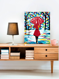 Картина по номерам &amp;quot;Девушка с красным зонтом&amp;quot;