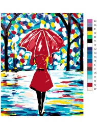 Картина по номерам &amp;quot;Девушка с красным зонтом&amp;quot;