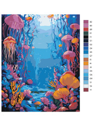 Картина по номерам &amp;quot;Морские медузы&amp;quot;
