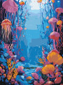Картина по номерам &amp;quot;Морские медузы&amp;quot;