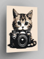 Картина по номерам &amp;quot;Котик с камерой&amp;quot;