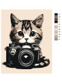Картина по номерам &amp;quot;Котик с камерой&amp;quot;