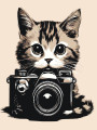 Картина по номерам &amp;quot;Котик с камерой&amp;quot;