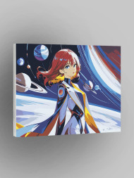 Картина по номерам &amp;quot;Красноволосая девушка и планеты&amp;quot;