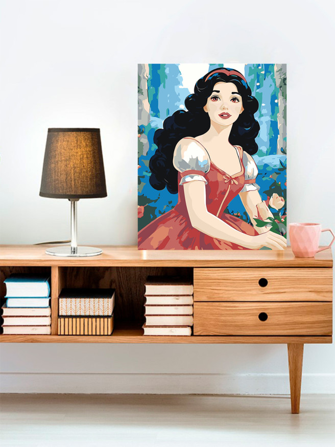 Картина по номерам &amp;quot;Красивая брюнетка с цветами&amp;quot;