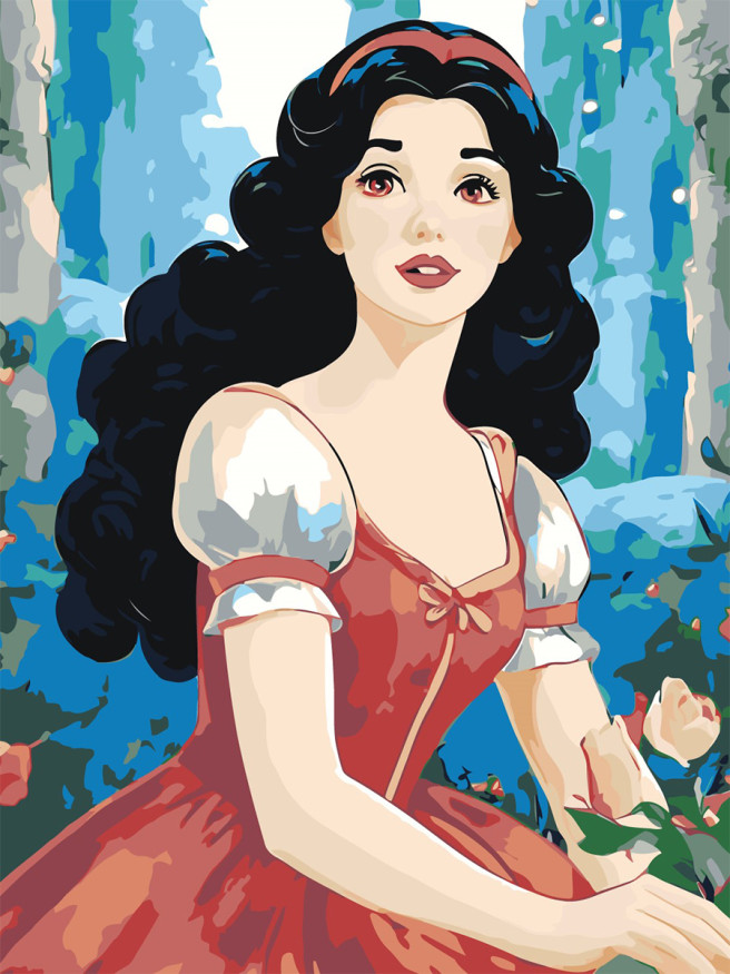 Картина по номерам &amp;quot;Красивая брюнетка с цветами&amp;quot;