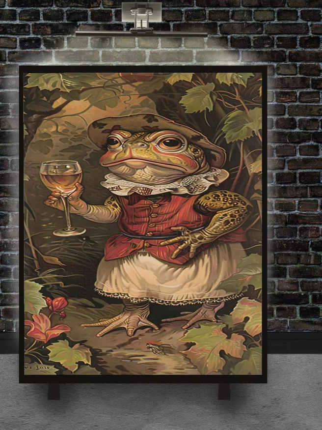 Holstga bosilgan poster &amp;quot;Sharob va dantelli qurbaqa&amp;quot;