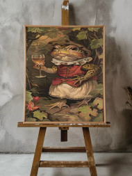 Постер на холсте &amp;quot;Лягушка в вине и кружевах&amp;quot;