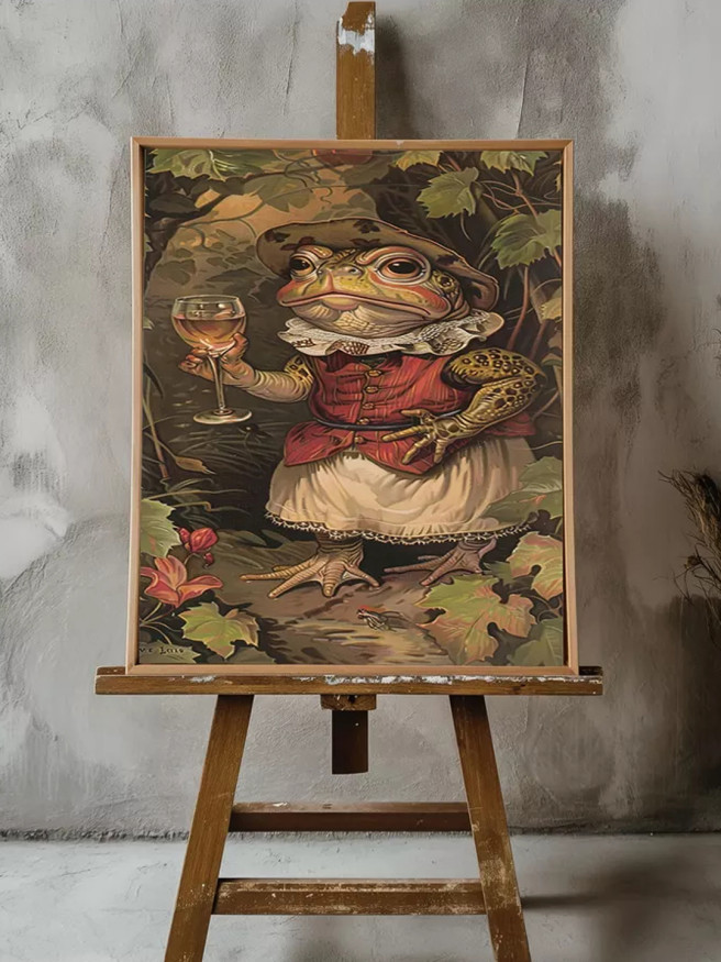 Holstga bosilgan poster &amp;quot;Sharob va dantelli qurbaqa&amp;quot;