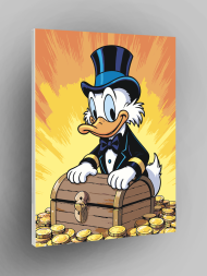 Картина по номерам &amp;quot;Дядюшка Скрудж и сундук золота&amp;quot;