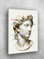 Постер на холсте &amp;quot;Античный бюст Давида с цветными линиями&amp;quot;