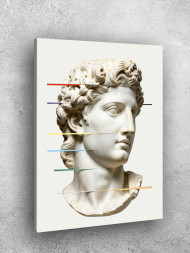 Holstga bosilgan poster "Rangli chiziqlar bilan antik Dovud byusti"