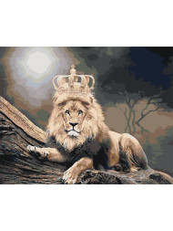 Raqamlar bo'yicha rasm "Toj bilan sher"