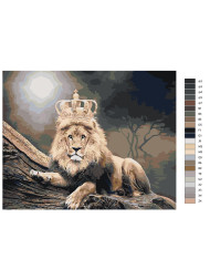 Raqamlar bo'yicha rasm "Toj bilan sher"