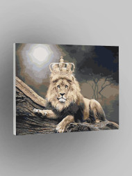 Raqamlar bo'yicha rasm "Toj bilan sher"