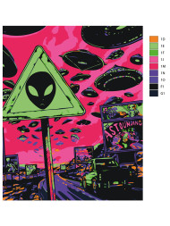 Fluorescent raqamlar bo&#039;yicha rasm &quot;Buyuk begona bosqin&quot;