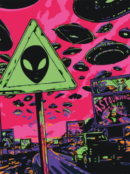 Fluorescent raqamlar bo&#039;yicha rasm &quot;Buyuk begona bosqin&quot;