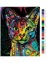 Raqamlar bo'yicha rasm "Rangbarang mushukcha"