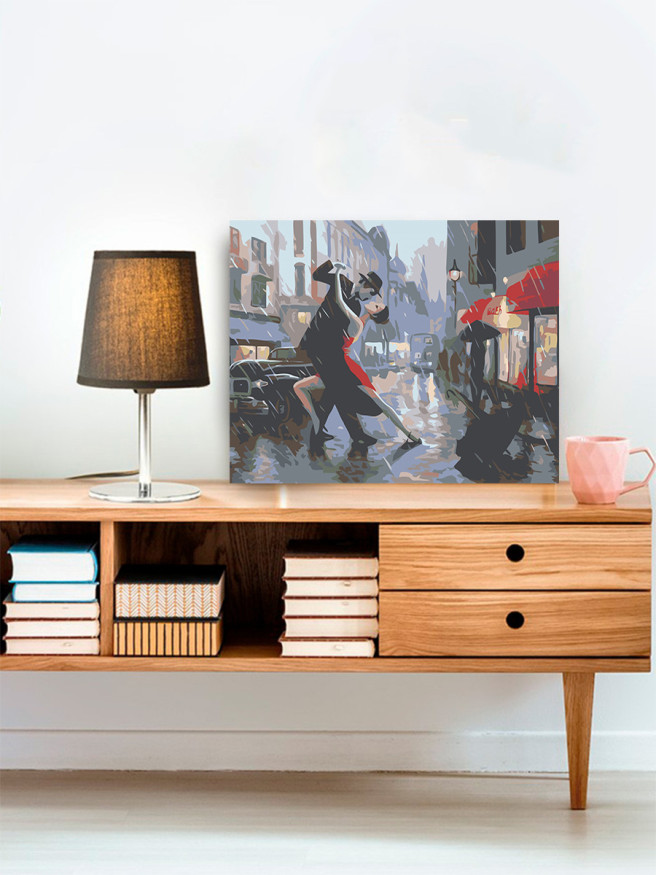 Картина по номерам &amp;quot;Танцующая пара под дождём&amp;quot;